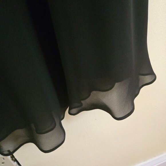 Alex Evenings A Line Long Chiffon Skirt Black Trending Slip Maxi Size L - Picture 8 of 10